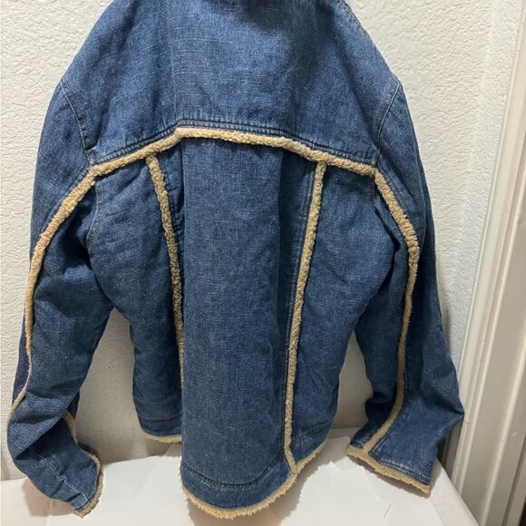 Carolina Colours Faux fur trim Denim Jacket Size XL hoodie - Picture 6 of 8